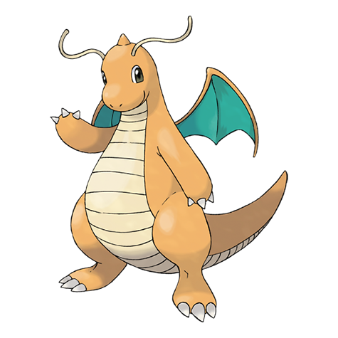 official artwork for dragonite